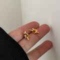 Exquisite Compact Stainless Steel Earring Waterproof 18K Gold Plated Knotted Earring Fine Jewelry Earring for Women