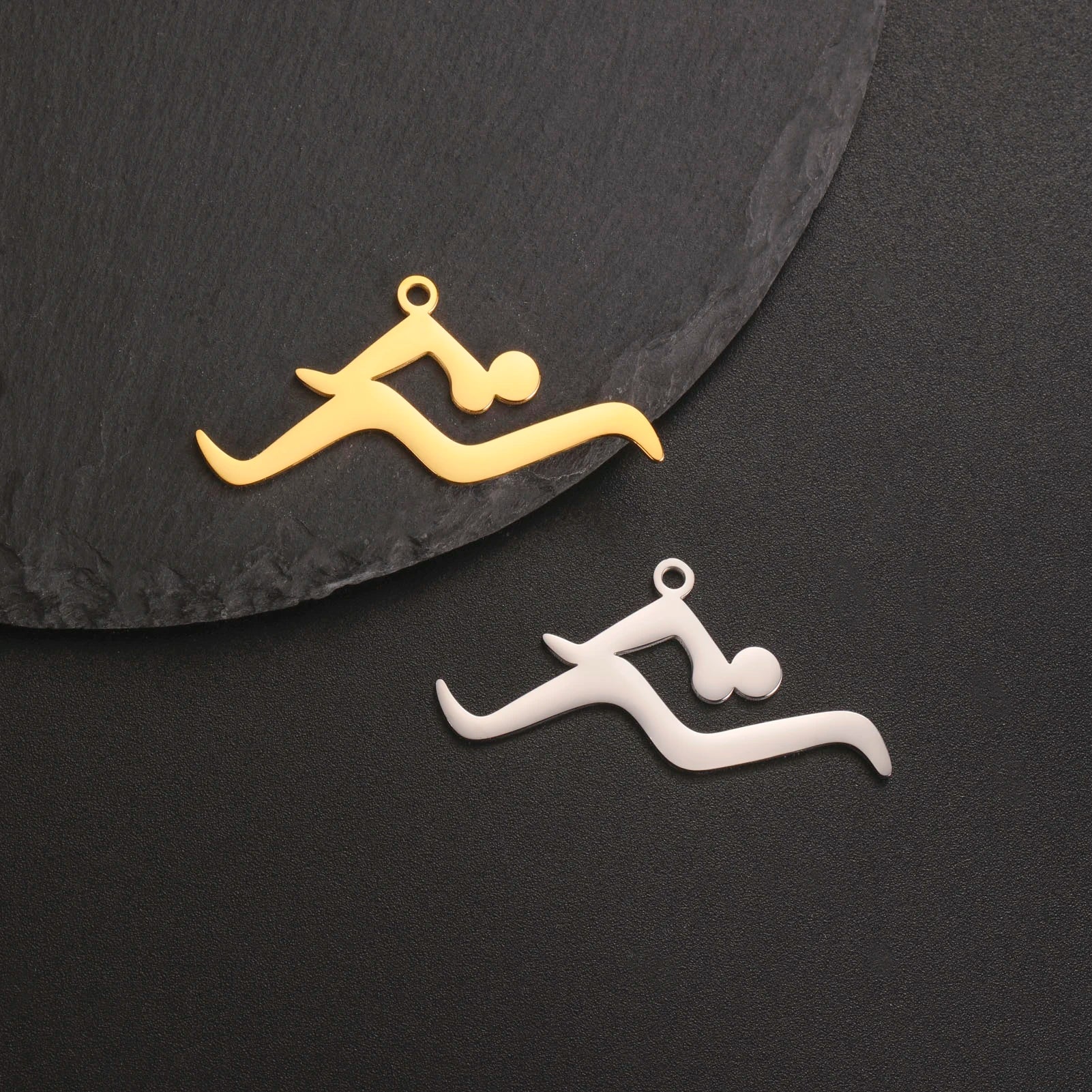 Stainless Steel Sports Bicycle Charm Mini Gold Plated Bicycle Sporty Pendant Jewelry Accessories for Necklace Bracelet