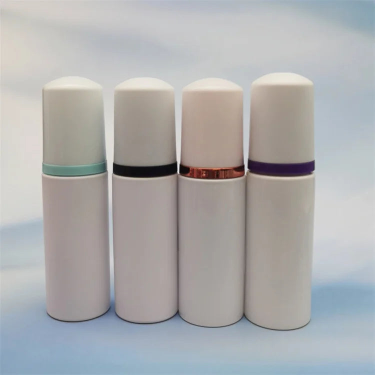New Design Empty Cosmetic Facial Cleanser 100ml 120ml 150ml 200ml White PET Plastic Shaving Mousse Foam Pump Bottle MegaBDM