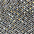 F002 Fashion Crystal Mesh Tulle Satin Fabric Rhinestone Mesh Fabric for Club Wear Dress