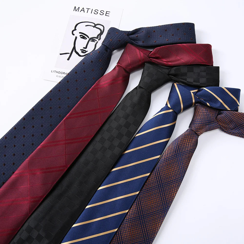 New  Accessories Luxury Brand Design Business Men Tie Polyester Jacquard Mens Neckties for Suit