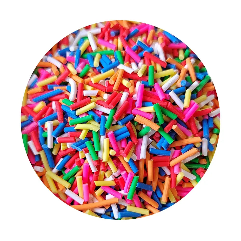 Colorful Long Cute  Clay Sprinkles DIY Slime Supplies Simulation Candy Cake Dessert Accessories Toys