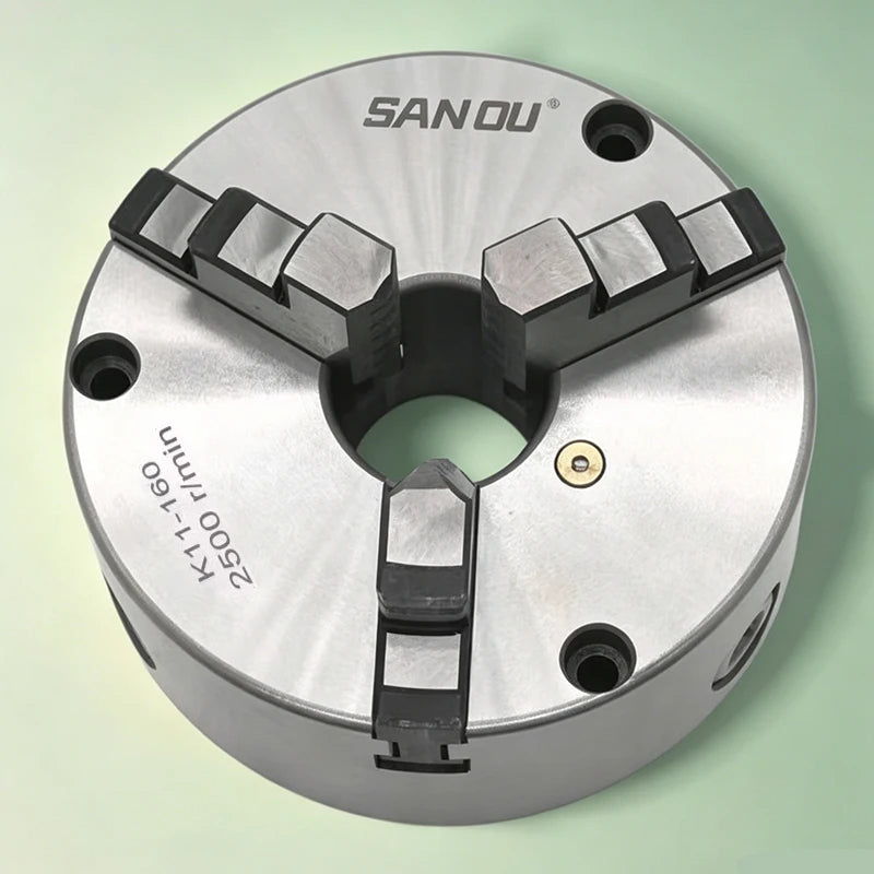 K11-160F Lathe Chuck With Front 3 Holes Install SANOU Brand 3 Jaw Self-centering Chuck 160mm for Bench Lathe
