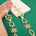 2024 Fashion Long Flowers Temperament Socialite Evening Exaggerated Golden Acrylic Mirror Wedding Bride Earrings Women