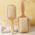 Luxury Airbag Cushion Hair Brush Beech Wood New Design Anti-Static Detangling Hair Comb Metal Stainless Steel Bristle Detangler