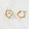 Fenny 18K PVD Plated Vintage Geometric Hexagon Hoop Earring Best Seller Wholesale Stainless Steel Ladies Jewelry