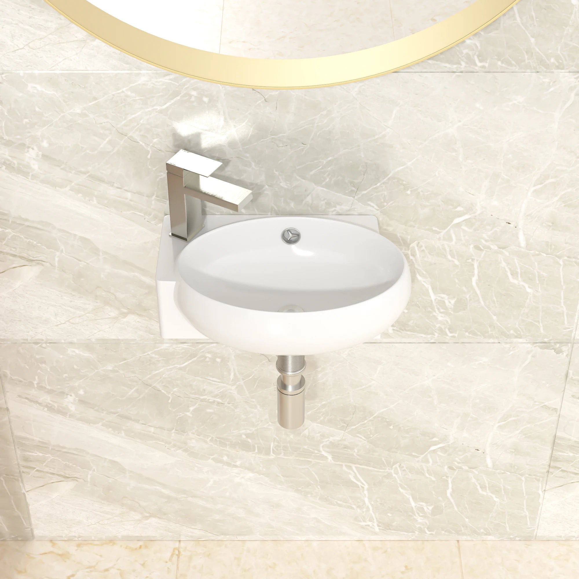 Factory Direct Selling Modern Design Wall Hung Wash Basin Handmade Ceramic for Home or Hotel