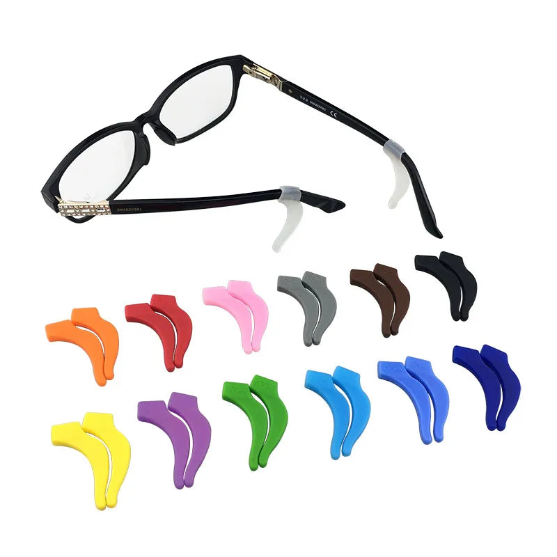 Transparent Anti-Slip Silicone Sport Eyewear Retainer for Adults Colorful Ear Hooks for Eyeglasses Parts