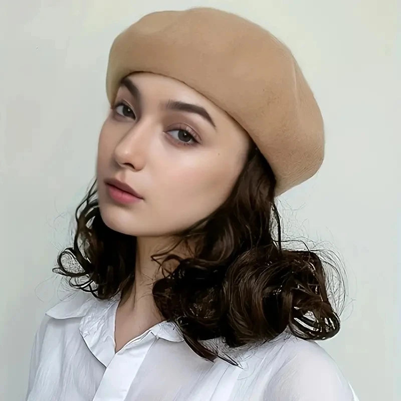 Hot Sale Beret Adjustable Hat Wigs Short Straight Bob Hair Wig for Women Girls Synthetic Heat Resistant Hair Wigs