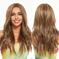 Synthetic Lace Wig Brown Lace Front Long Wavy with Dark Root Wigs for Women Daily Cosplay Glueless Lace Wig