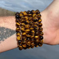 Precious Gemstone Stretch Adjustable Healing Energy Crystal Stone Bracelet Aquamarine Mica Agate Rutiled Quartz Bracelet Men