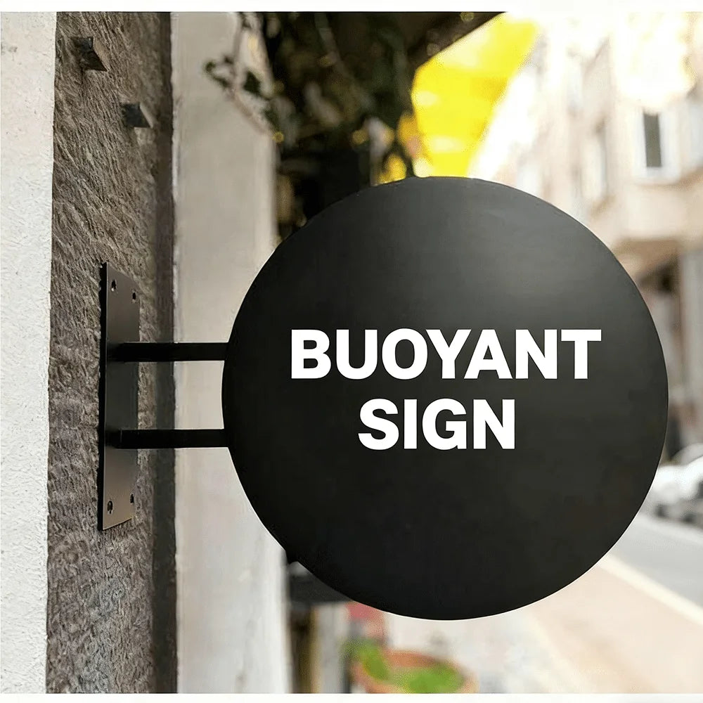 Custom Round Outdoor Business Storefront Sign Board Wall Mounted Store Entrance Advertising Blade Sign for Shop