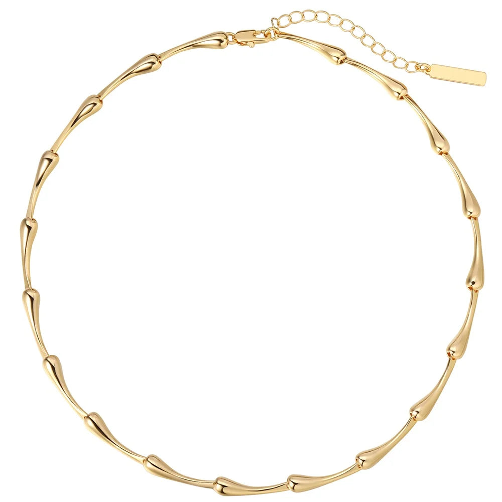 New Fashion to Sample Customized Brass Bamboo Chain Necklace for Men and Women Universal Jewelry