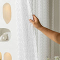 Embroidery Ready Made Curtain Simple Healthy White Sheer Window Curtain