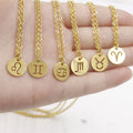 Wholesale New Arrival Stainless Steel Star Zodiac Sign Necklaces Women 12 Zodiac Necklace