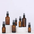 Empty Cosmetic Packaging 20ml 30ml 50ml 100ml Hair Care Lotion Pump Essential Oil Amber Glass Spray Bottle