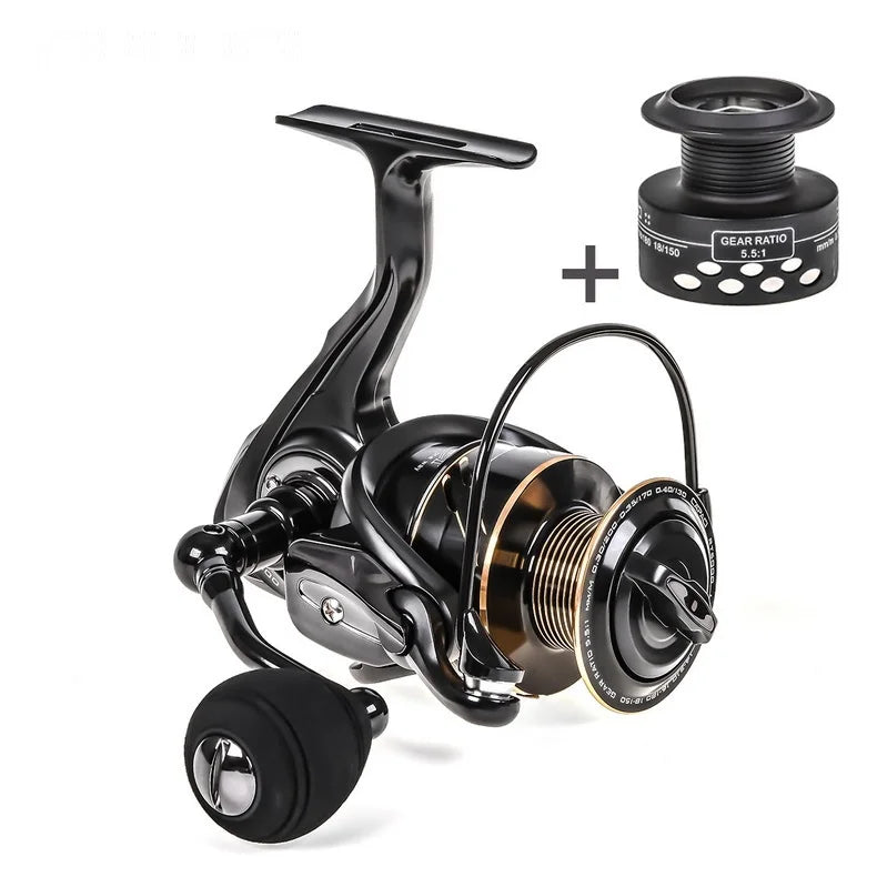 Metal Spool Fishing Spinning Reel Super Smooth Gear Ratio 5.5:1 Metal Line Cup Sea Tackle