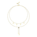 18K Gold Plated Stainless Steel Jewelry Multilayer Chain Five Pointed Star Choker Zircon Pendant Necklace P213223