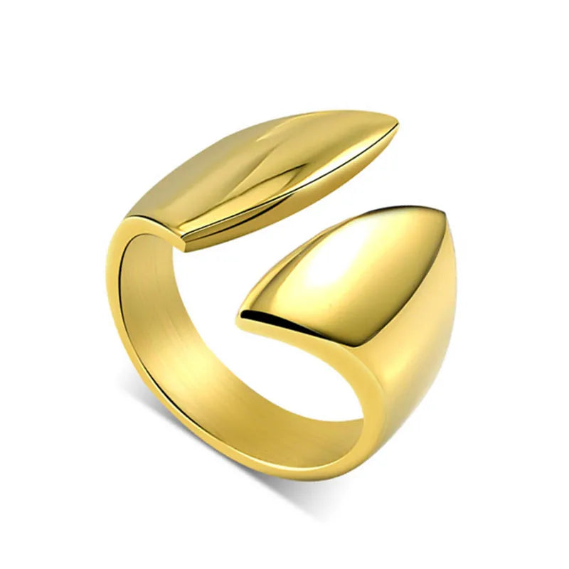 Hot Sale Fashion 316L Stainless Steel Ring Geometric Ring for Women Men Silver/Gold Ring Jewelry Christmas Present