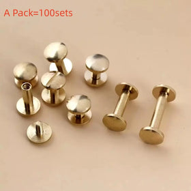 Solid Brass Binding Chicago Screws Nail Stud Rivets for Photo Album Leather Craft Studs Belt Wallet Fasteners 9 Sizes
