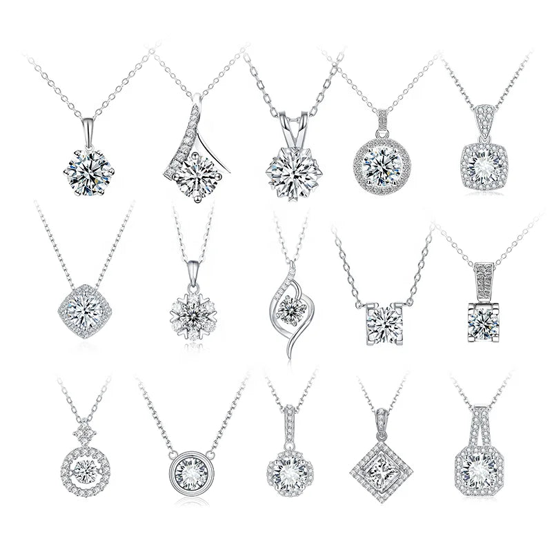 Starsgem Fine Cute Simple Jewelry Summer Fashion Designs 925 Silver Moissanite Necklaces