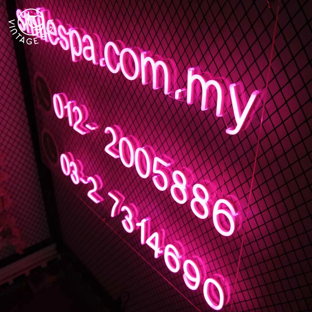 Company Website Phone Number With Neon Style