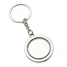 Promotional Blank Key Chain Custom Logo 360 Degree Rotate Souvenir Keychain Metal Spinning Keyring