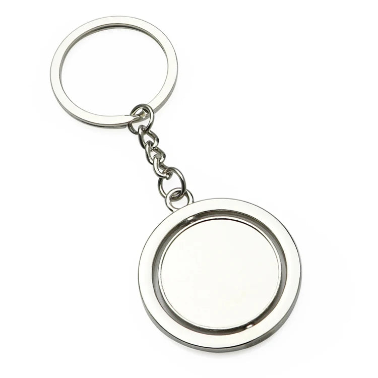 Promotional Blank Key Chain Custom Logo 360 Degree Rotate Souvenir Keychain Metal Spinning Keyring