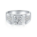 Man Ring 925 Silver Handmade 1CT Moissanite Jewelry 14K Gold Plated Man Sliver Moissanite Couple Ring