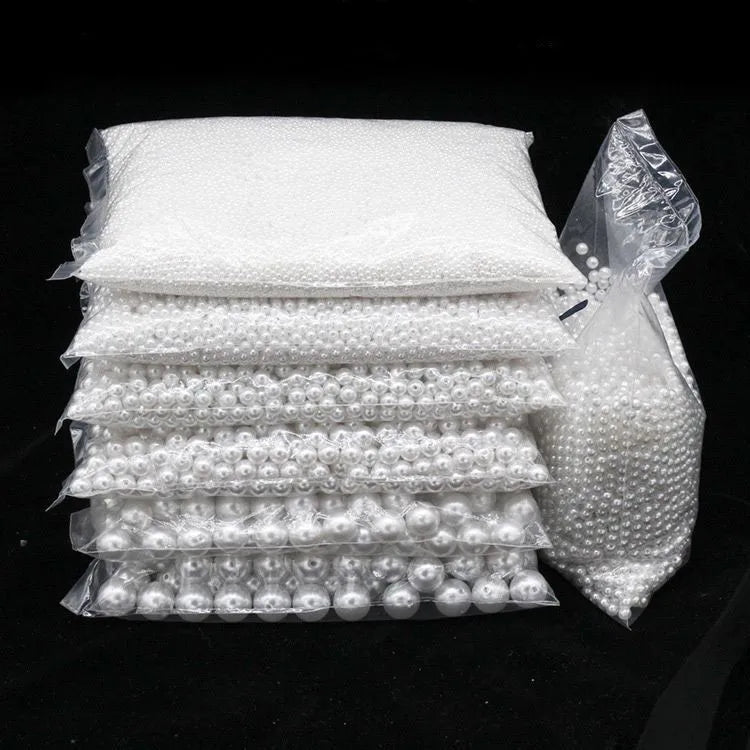 DS Factory Beige ABS Plastic Pearl Beads Without Hole Imitation Pearl Round Loose Bead