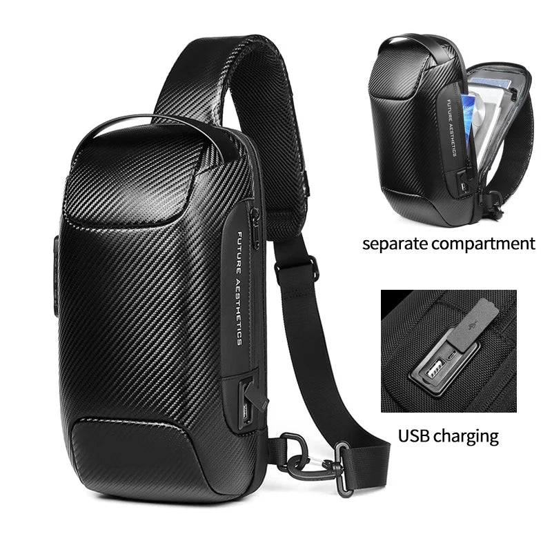 Factory Wholesale Anti Theft Waterproof Custom Men Fashion Shoulder Chest Crossbody Sling Bag for Men
