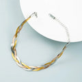 Electroplated Stainless Steel Titanium Snake Bangle Female Simple Personality Three-color Twist Braid Hip Hop Bracelet Women
