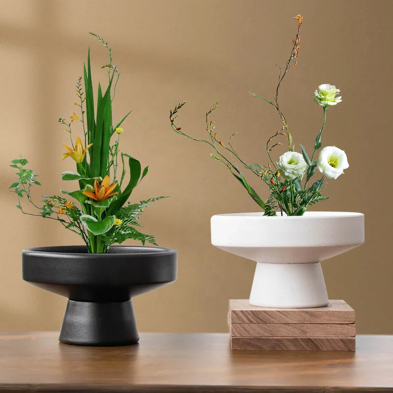 Creative Simple Flower Arranger Pot Decoration Living Room Desktop Ceramic Chinese Decorative Basin