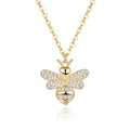 POLIVA 925 Sterling Silver Necklace with Aaa Cubic Zircon and 18K Gold Animal Bee for Daily Wear Parties & Weddings