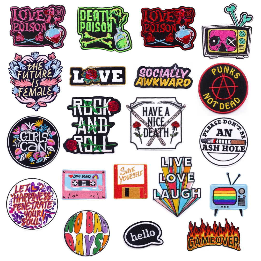 New Design Iron on Girl Power Punk Patch for Clothing Bag Decoration