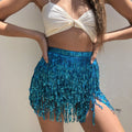 Boho Sequin Tassel Hip Scarf Belly Dance Belt Dance Performance Skirt for Women and Girls