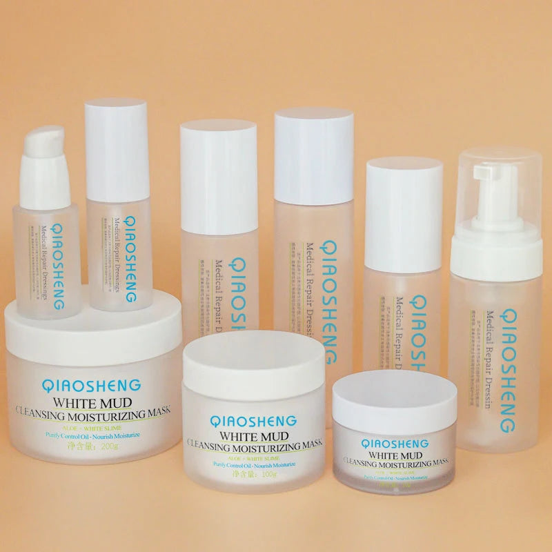 Customizable 120ml Cosmetic Set with Pump Sprayer 100ml Toner Bottles 40ml Lotion Jars 50g Cream Jar Empty Plastic