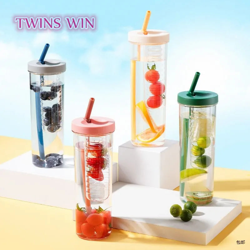 Straight Drink Cup Tea Water Separation Portable Simple Portable Water Cup with Straw CUP 1909