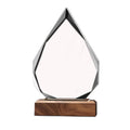 New Factory Supply Blank Glass Award Plaque Crystal Wooden Cheap Trophy for Laser Engraving