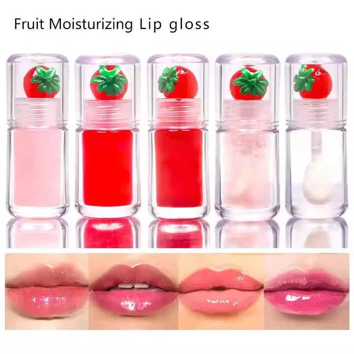 SPF Fruit Flavor Lip Oil Vegan Liquid Lipstick Moisturizing Lip Stain Plumping Lip Gloss Waterproof Long Lasting Lipgloss