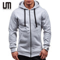 Liu Ming OEM Service Custom Logo Autumn Men Solid Color Zipper Jacket Hoodies Sweatshirts