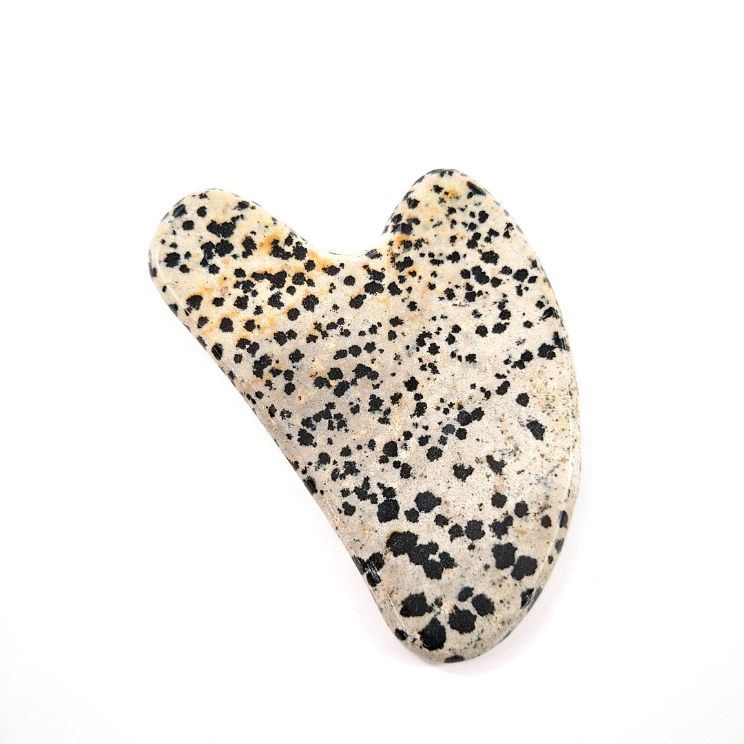 DIY Home Use Natural Heart Dalmatian Jasper Skin Care Product Massage Face Facial Gua Sha