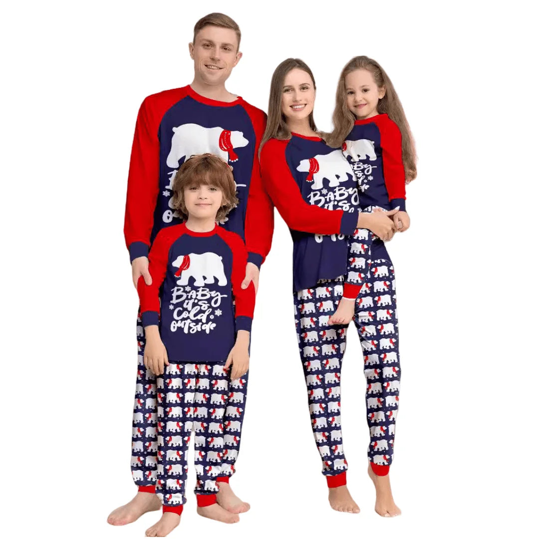 2025 Christmas Deerlet Printed Polyester Long Sleeve Loungewear for Boy Girl Family Matching Pajamas Outfit for Home Wear Women
