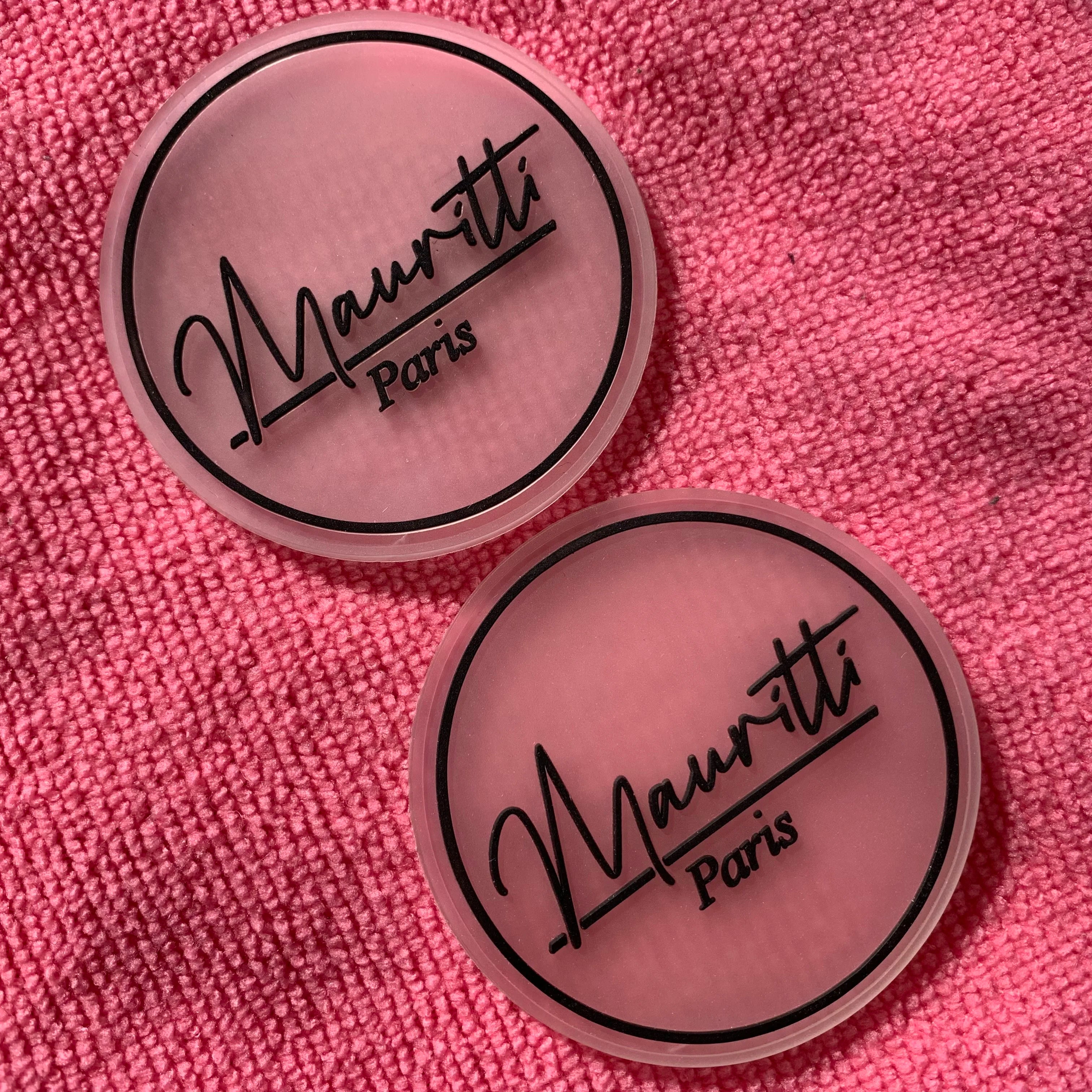 Round Shape Neat logo Silicone Rubber Labeltransparent Circle logo Silicone Rubber Emblem With Sewing Dent