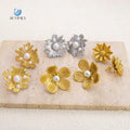 SUMMLY Vintage Wholesale Personalized Creative Flower Shape Earrings 18K Gold Plated Stainless Steel Fashion Jewelry