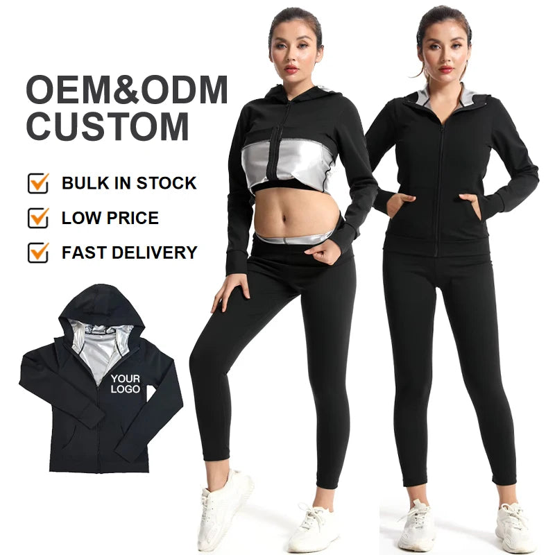 Slimming Body Shaper for Women  Custom Logo Fitness Workout Sportswear Sauna Sweat Suit for Gym Waist Trainer