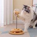 Wholesale Solid Wood Turntable Puzzle Tumbler Simple Classic Cat & Dog Toy Eco-Friendly Rubber Food Ball Small Modern Design