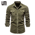 Liu Ming Hot Selling Fashion Autumn Men Clothing Casual Business Corduroy Cotton Slim Fit Long Sleeve Shirts