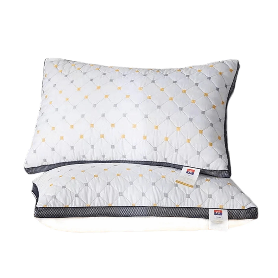 Queen Size Healthy Sleep Microfiber Pillow Skin-Friendly Double Line Custom Logo Rectangle Modern Style Wholesale with Bags