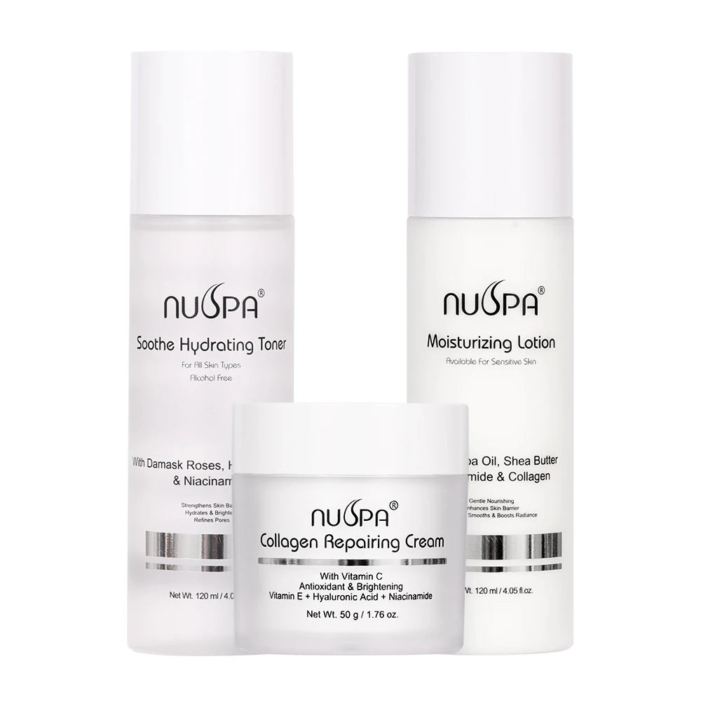 NUSPA Hot Selling Chemical Free Mild Cleansing Skin Care Set Natural Oat Kernel Extract Moisturizing Skin Care Products